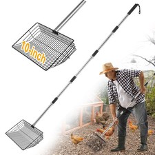 10 Inch Large Chicken Poop Scooper, 5 in 1 Chicken Coop Scoop with 22" to 67"...