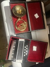 Miniature Sousaphone Tuba Brass Gold Plated And Accordion Musical Instrument New