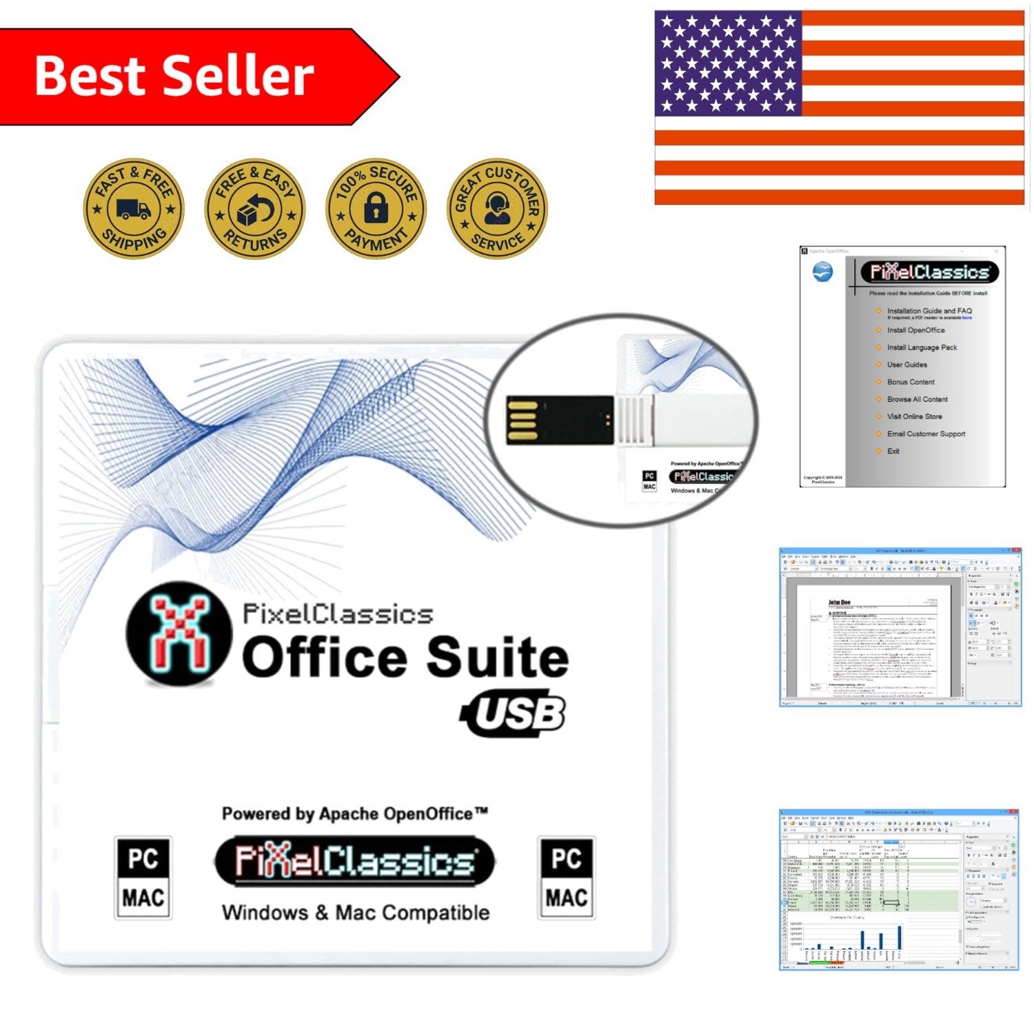 Complete Office Suite 2025 on USB with Free Lifetime Updates for ...