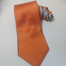 Vintage Tommy Hilfiger Neck Tie Peach With Strips 100% Silk Made In USA Imported