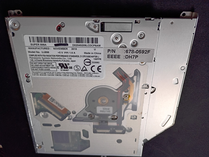 APPLE  MacBook SUPERDRIVE UJ-898 DVD-ROM Slot Loaded, Good Tested Condition!