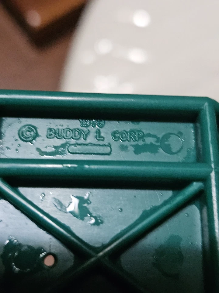 Vintage 1980 Buddy L Verde Semi Caminhão Trator Reboque Construção Flatbed - Imagem 2 de 4