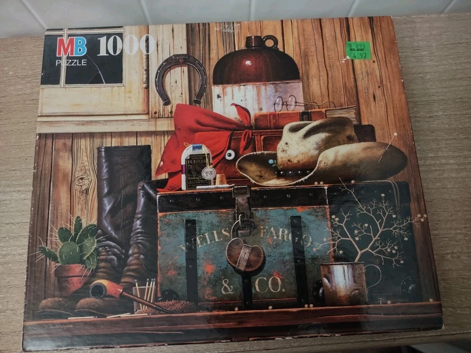 Lot Vtg Charles Wysocki MB Puzzle 1000 Veterinary Surgeon & Wells Fargo SEALED - Image 2 of 4