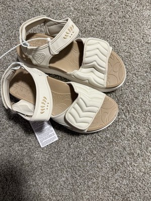 NCTA Men's Slide Sandals Hook & Loop Adjustable Strap Beige/Tan US 9