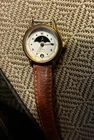 Vintage Timex Moon Phase Watch Women' 24mm Date Leather Band Needs Battery