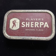 Antique Household Tins Players Sherpa brown flake Tobacco Vintage Advertising