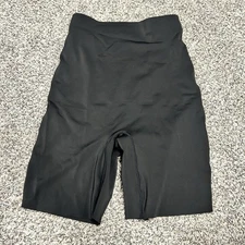 Youmita Women Size Large Double Layered High Waist Bermuda Black Shaper Shorts