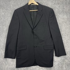 Burberry Blazer Mens 38R Black Wool 2 Button Sport Coat Jacket Made In USA
