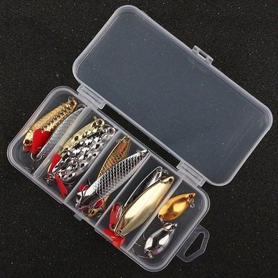 5 teile/satz Metall Jig Löffel Spinner Angel köder Wobbler Köder Set mit Box