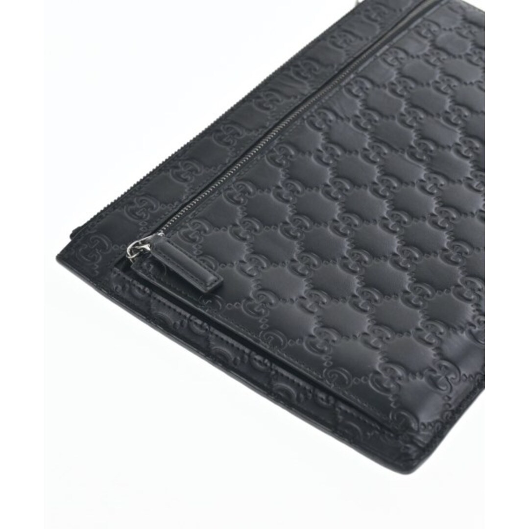 Gucci Black Leather Clutch Bag Women Used Free Shipping thumbnail 8