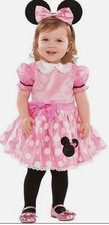 Disney Minnie Mouse NEW Costume Polka Dot Dress  headband Baby Girl 6-12 months