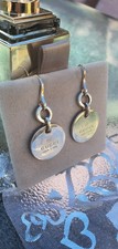 Genuine  Gucci Sterling Silver  Trademark Disc Drop Earrings