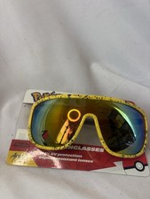 Pokemon Yellow and Black Splatter Large Lens Sports Wrap Kids Sunglasses