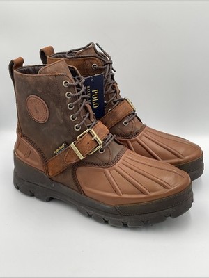 Polo Ralph Lauren Men's Oslo High BT WP 11721 Brown Leather Waterproof Boots 9D