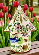 Blue Sky Clayworks MOM’S WILDFLOWER Tea Light Candle House Auth Retailer NEW
