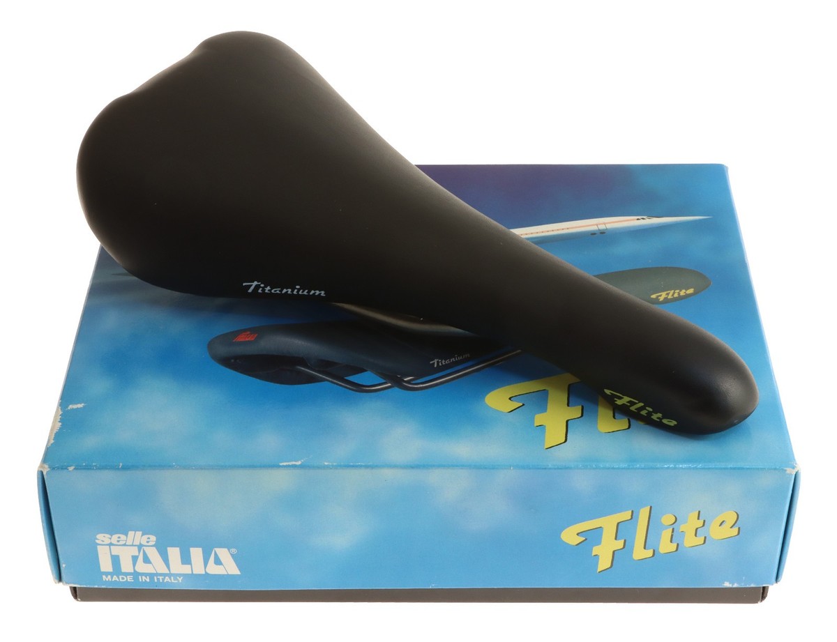 Selle italia flite 1990 Titanium ブラック 中古 Selle Italia Flite 1990 Classic Titanium Rails Bicycle Saddle