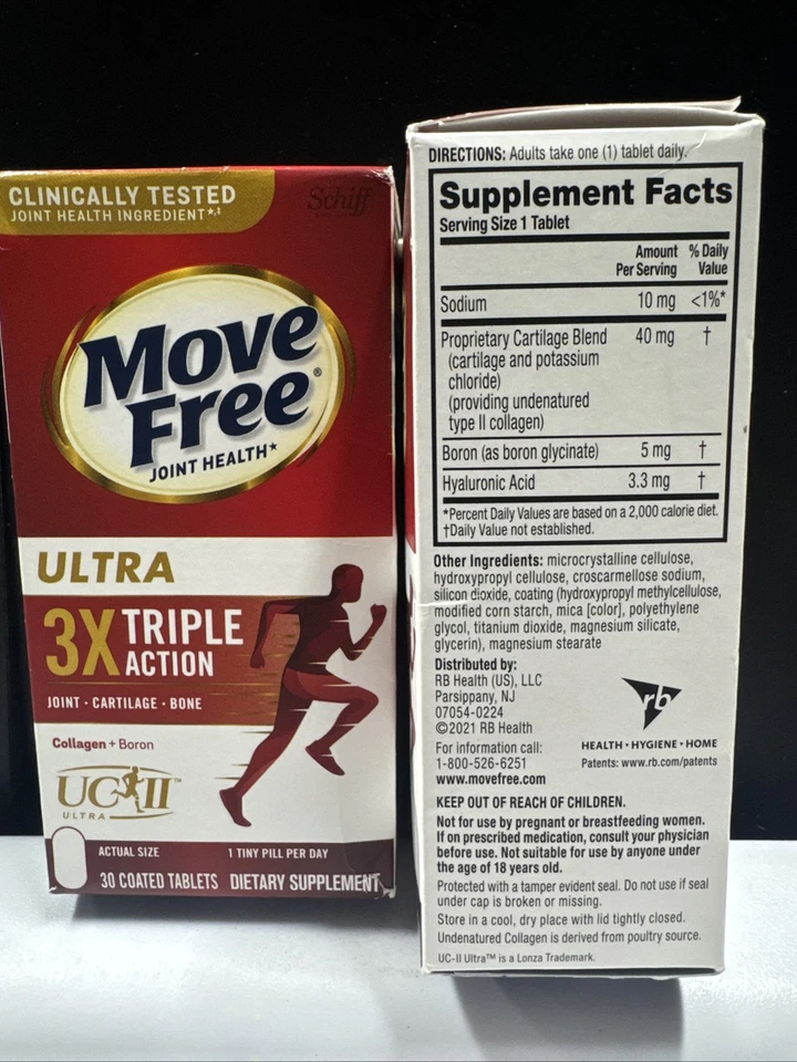 2x Move Free Ultra Joint-Cartilage-Bone Triple Action w/UC Ultra II 30ct Ex12/26 - Image 2 of 4
