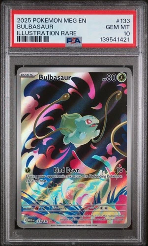 2025 POKEMON MEG EN-MEGA EVOLUTION ILLUSTRATION RARE #133 BULBASAUR PSA 10