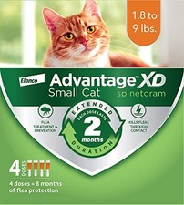 NEW Advantage XD Small Cat Flea Prevention  Treatment 4 Doses Fast Shipping 