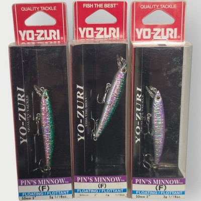 LOT OF 3 lures yo zuri pins minnow floating 2'' 1/16oz f1161-m99 rainbow trout 2g