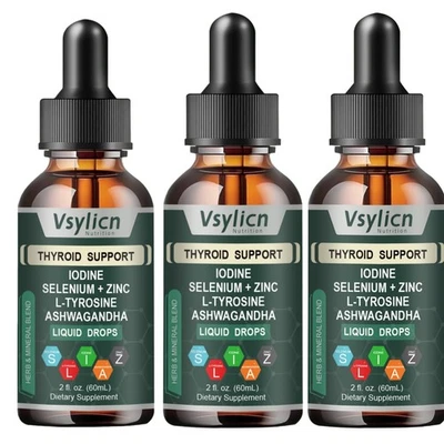 VSYLICN Nascent Iodine Liquid Drops Daily Supplement for Thyroid, Immune, Weight Support