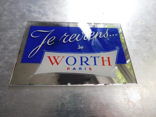 VINTAGE COLLECTABLE WORTH JE REVIENS ADVERTISING MIRROR - Picture 2 of 3