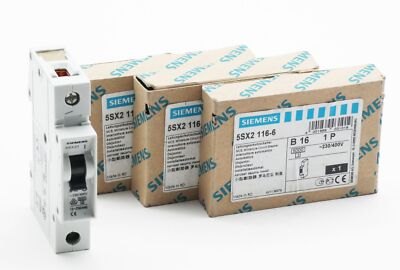 3x Siemens 5SX116-6 B16 1P 230/400V Leitungsschutzschalter -unused/OVP-