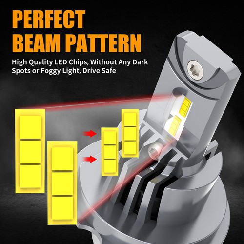 Combo 4 LED Headlight 9003/H4 High/Low Beam + H3 Fog Light Bulbs White 10000K - Picture 7 of 17