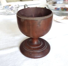 Treenware, Peaseware, Pedestal Wood Master Salt, Tableware, Ohio Estate Antique