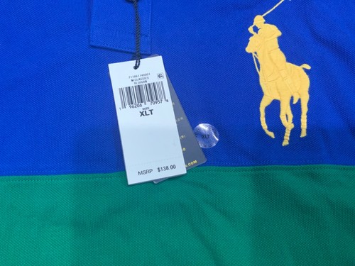 Polo Ralph Lauren Men's Classic Fit Mesh Polo #3 Blue Green Men's Size XLT - Picture 8 of 9
