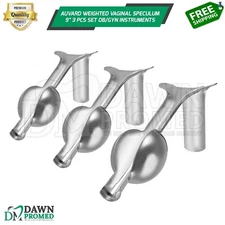 AUVARD Weighted Speculum 9" 3 Pcs Set 2lbs, 2.5lbs, 3lbs OB/GYN Inst German Gr