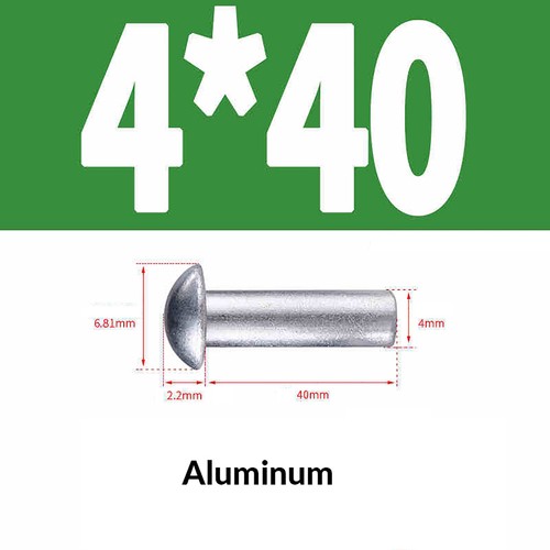 Solid Aluminium Round Head Rivets Pan Button Head Rivet M2 M2.5 M3 M4 M5 M6 M8 - Bild 48 von 80