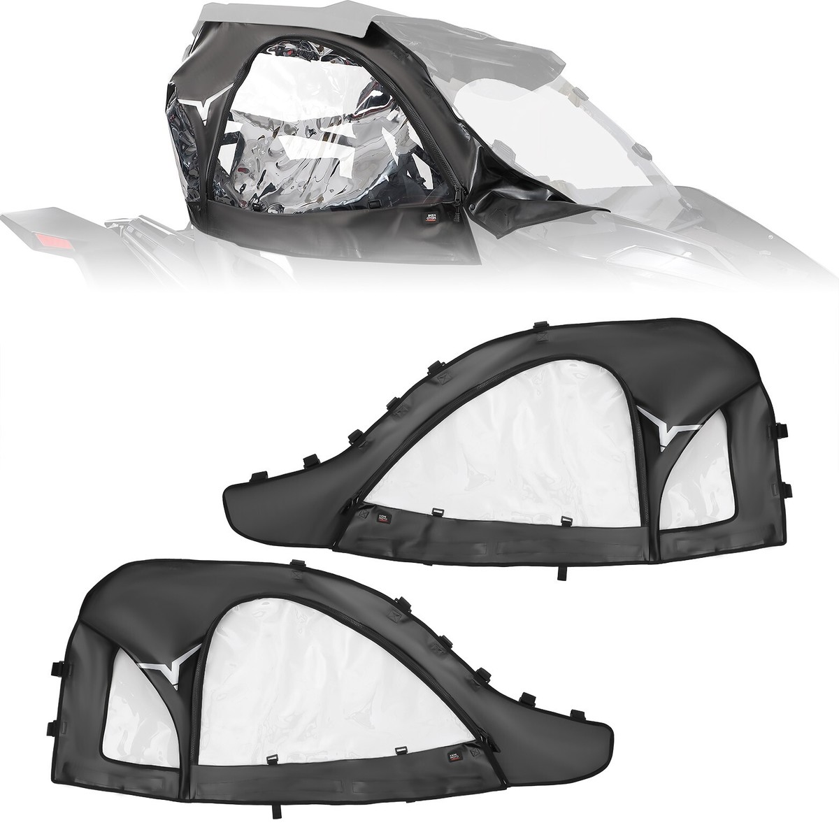 KEMIMOTO UTV Soft Upper Doors Cab Enclosure for 2016-2025 Kawasaki Teryx4 800