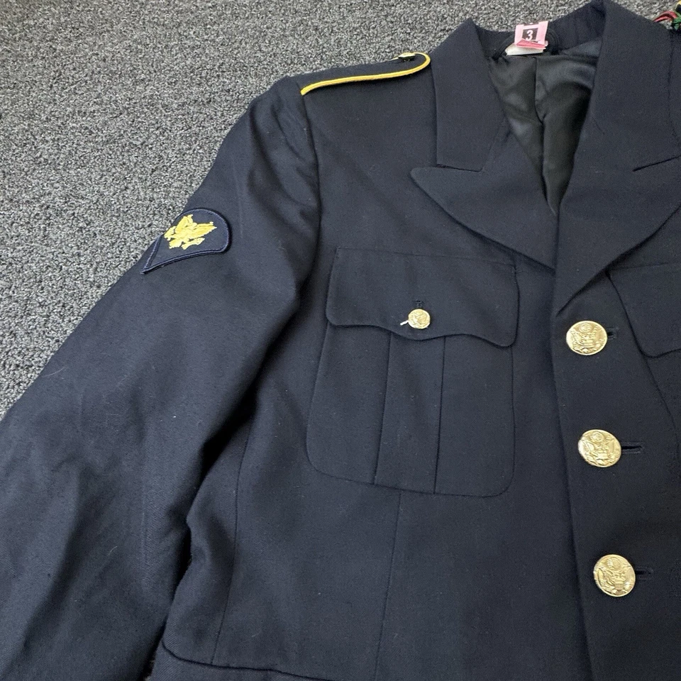 Chaqueta del Ejército de los Estados Unidos para Hombres 38R Negra Militar Aerotransportada Uniforme de Colección Abrigo de Vestido de Lana Foto 3 de 4