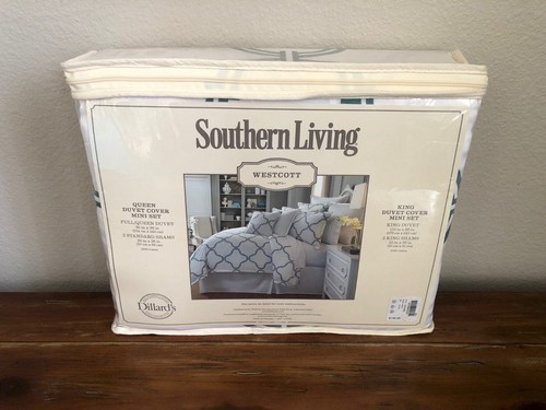 Southern Living Westcott Ogee set 3 pezzi copripiumino king federe bianco artico - Foto 2 di 6