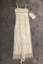 Jessica McClintock Bridal NEW Beaded Dress Shawl 2 Piece Set Vintage Sz 8 Ivory