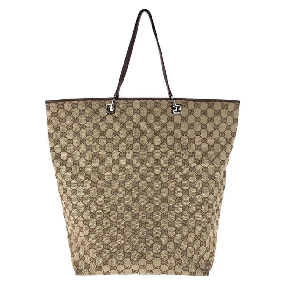Sac fourre tout GUCCI 31242 sac bandoulière marron argent matériel GG toile/cuir
