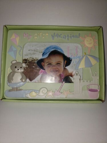 LJ Baby Picture Frame My First Vacation 4x6 Alco Industries  - Foto 1 di 4