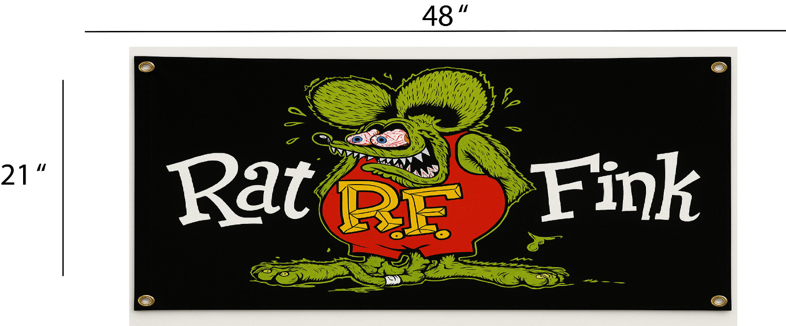 Rat Fink Gas Station Banner Ed Roth Big Daddy Ross Garage Decor 48x21 Sign