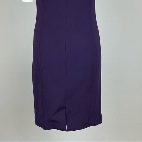 Worth New York Womens Purple Wool Sleeveless Sheath Dress Zip Pockets size x0 - Picture 8 of 11