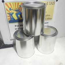 Qty 3: Empty Quart Paint Cans w/ Lids Unlined Metal Paint Can Value Pack of 3