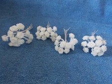 4 Bunches Of 12 48 total White Satin Ribbon Swirl Rose Buds Flower Wire Stems