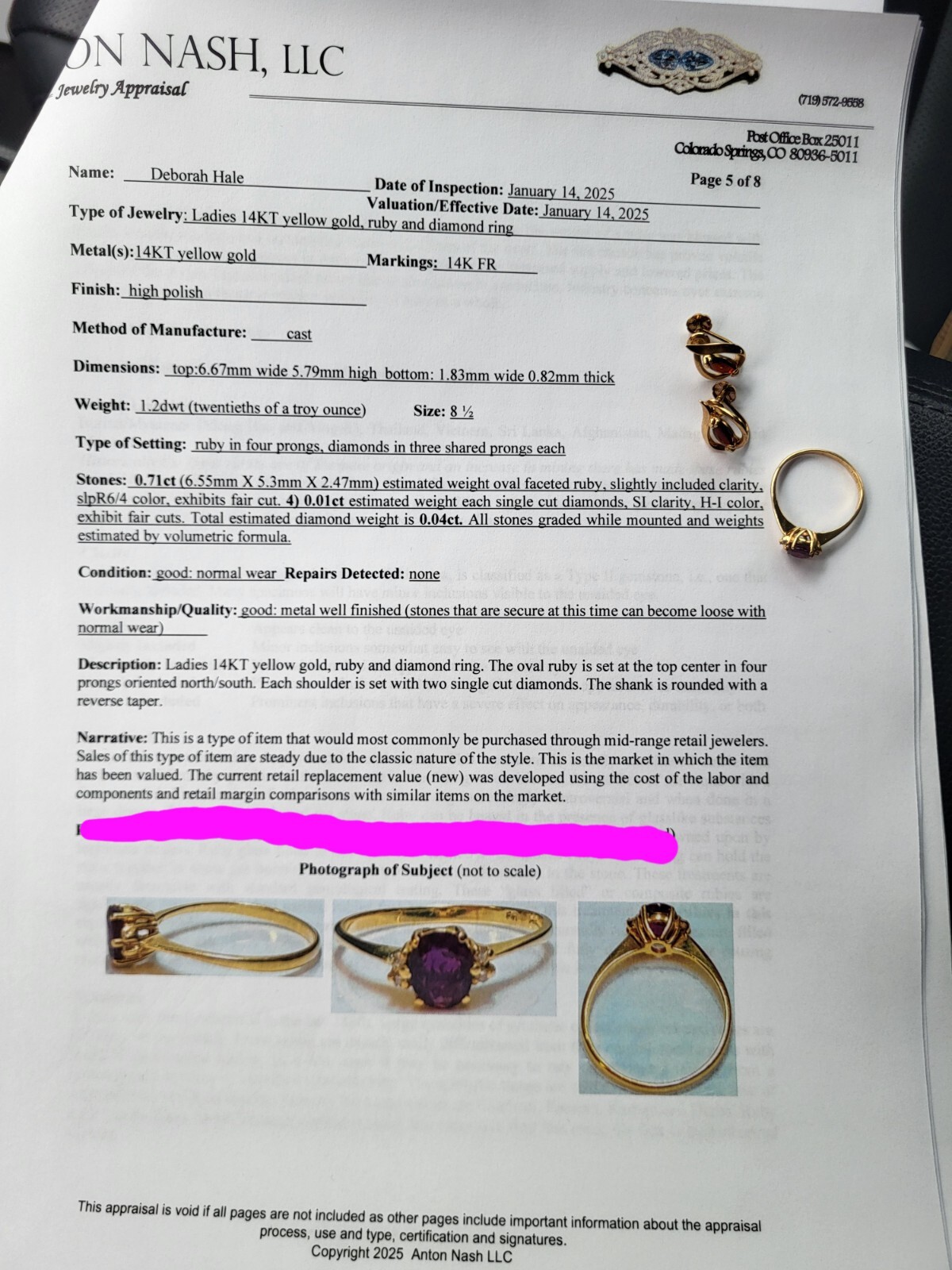 Ruby Ring And Earings Set Appraisal Of The Ring P… - image 1
