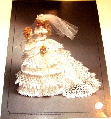 Annie's Calendar Bed Doll Society 1993 Bride Doll Gown -Fashion Doll Crochet (E)