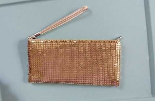 RSVP Wristlet Wallet Gold Rhinestone 8''x5'' - Picture 2 of 15