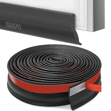 Universal Garage Door Threshold Seal Strip 20FT Kit Bottom Waterproof Rubber We