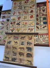Hindi Teaching 4 Posters English Animals Flower Bird Letters Alphabet Wood India