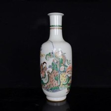 OLD CHINESE WU CAI PORCELAIN VASE KANGXI MARKED ST790