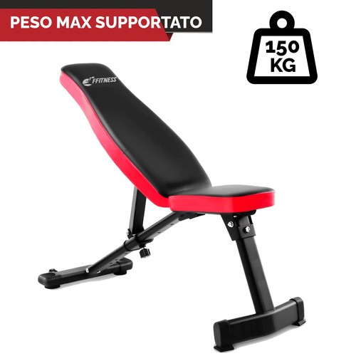 PANCA INCLINATA PESI PALESTRA FITNESS REGOLABILE MULTIFUNZIONE ALLENAMENTO PIANA - Afbeelding 6 van 7