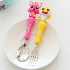 [Pinkfong] Baby Shark Spoon Fork Set Stainless Steel ABS For Baby Kids Korea